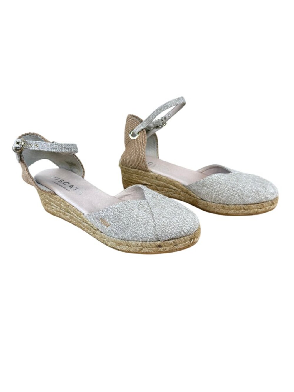 Viscata Espadrille Wedge Platform Low Heel Beige Gold (40) - Picture 4 of 11